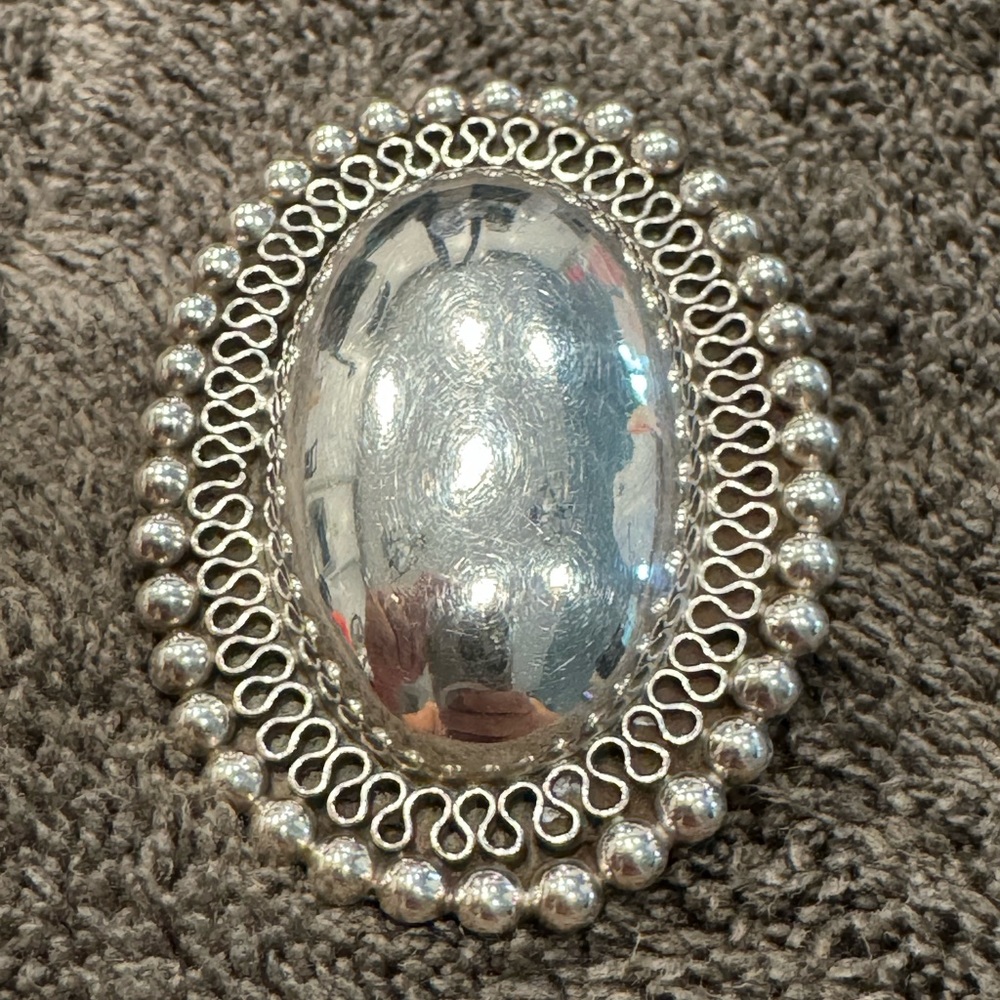 Vintage Sterling Silver Pendant Brooch 925